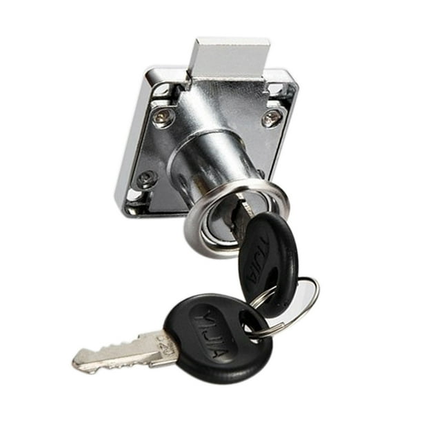 2x Office Dresser Drawer Locker Kitchen Cupboard Kids Proof Lock Silver 22mm 2x Office Dresser Drawer Locker Kitchen Cupboard Kids Proof Lock Silver 22mm